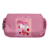 Georgenotfound Double-Layer Pencil Box Large Tote Milk Bag Student Pencil Box