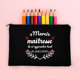 French Print Pencil Case Wash Pouch Teacher Storage Bags