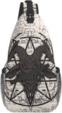 Pentagram Goat Skull Sling Bag Crossbody Travel Hiking Chest Backpack