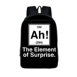 Chemistry Print Backpack for Teen Schoolbags High-Capacity Rucksack