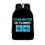 Chemistry Print Backpack for Teen Schoolbags High-Capacity Rucksack