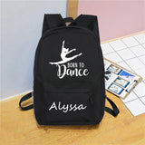 Personalised Ballet Backpack Name Schoolbag Kids Child Teenagers School Dance