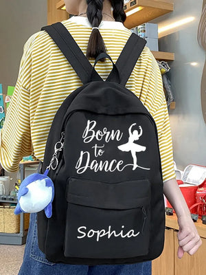 Personalised Ballet Backpack Name Schoolbag Kids Child Teenagers School Dance