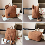 Personalised Bear Backpacks Cashmere Soft Touch Portable Children Travel