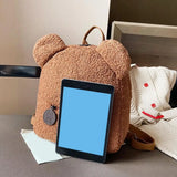 Personalised Bear Backpacks Cashmere Soft Touch Portable Children Travel