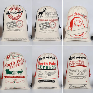 Personalised Christmas Stockings Bags Santa Gift Sack Xmas Candy Drawstring Bag