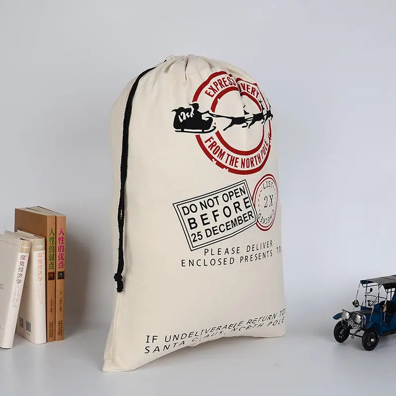 Personalised Christmas Stockings Bags Santa Gift Sack Xmas Candy Drawstring Bag