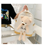 Personalised Backpack With Bear Decoration for Women Girls
