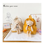 Personalised Backpack With Bear Decoration for Women Girls