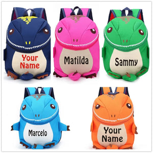 Personalised Dinosaur Backpack Name Portable Children Travel School Rucksacks