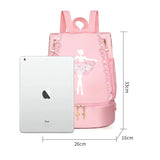 Embroidery Ballet Dance Backpack with Shoe Compartment