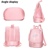Embroidery Ballet Dance Backpack with Shoe Compartment