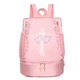 Embroidery Ballet Dance Backpack with Shoe Compartment