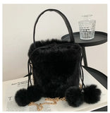 Personalised Plush Bucket Bag Winter Women's Handbag