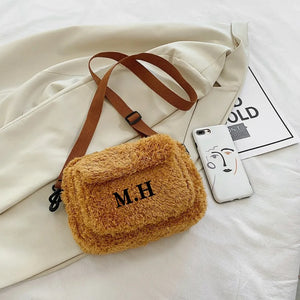 Personalised Plush Crossbody Shoulder Bag Casual Tote