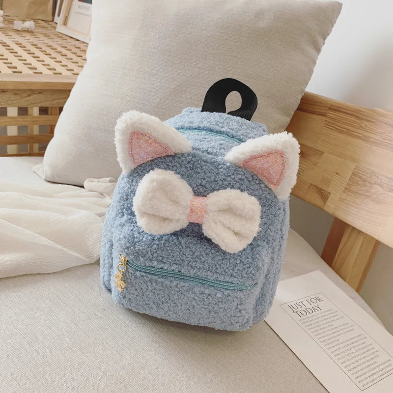 Mini Personalized Fluffy Cat Backpack for Girls