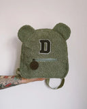 Personalised Name Embroidered Initial Backpack Bear Shaped Shoulder Bag