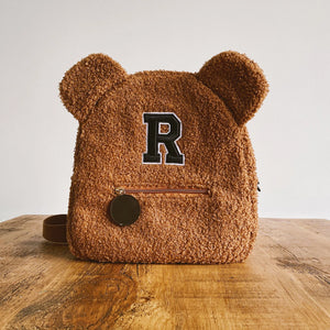 Personalised Name Embroidered Initial Backpack Bear Shaped Shoulder Bag