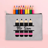 Personalised Teacher Name Zipper Makeup Bags Travel Wash Storage Pouch