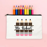 Personalised Teacher Name Zipper Makeup Bags Travel Wash Storage Pouch