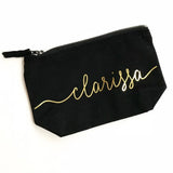 Personalised Monogram Makeup Bag Bride Calligraphy Cosmetic Gift