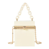 Personality Acrylic Box Crossbody Bag with Thick Chain Candy Lock Clutch
