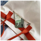 Smiley Cartoon Handbag Shopper Bag High Capacity Canvas Women's