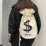 Dollar Printed Canvas Crossbody Bag