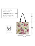 Chinese Style Linen Fabric Bag Butterfly & Flower Women's Handbag Tote