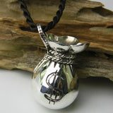 Thai Silver Vintage Pendant 925 Sterling Silver Lucky Money Bag