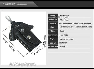 Leather Key Holder Case Keychain Key Wallet MC-802