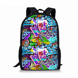 Personality Graffiti Backpack School Bag for Teenage Girls Boys