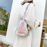 Personality Guitar-shaped PU Leather Shoulder Bag