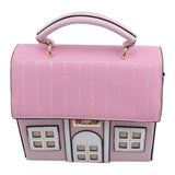 House Shaped Leather Women Handbags Creative Girl Crossbody Bag