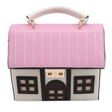 House Shaped Leather Women Handbags Creative Girl Crossbody Bag