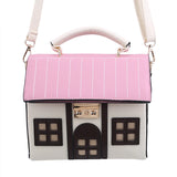 House Shaped Leather Women Handbags Creative Girl Crossbody Bag