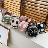 INS Women Ball Bag Soft PU Leather Round Crossbody Hand Bags Female Basketball B