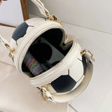 INS Women Ball Bag Soft PU Leather Round Crossbody Hand Bags Female Basketball B