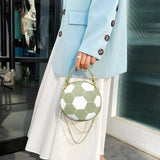 INS Women Ball Bag Soft PU Leather Round Crossbody Hand Bags Female Basketball B