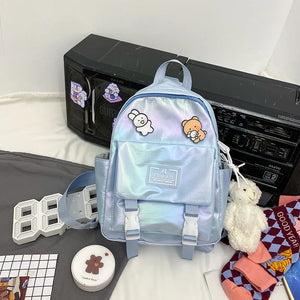 Reflective Diagonal Bag Japanese Girl Backpack Student Women's Mini Bag