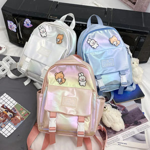 Reflective Diagonal Bag Japanese Girl Backpack Student Women's Mini Bag