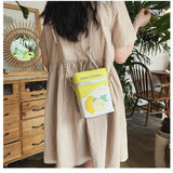 Milk Box Shape Shoulder Bag Printed Drink Bottle Crossbody Bags