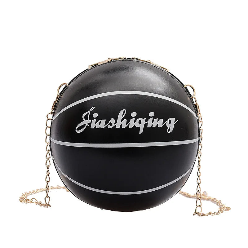 Printed Basketball Chain Messenger Bag for Women