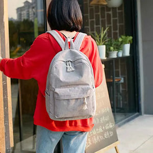 Striped Velvet Large-capacity Couple High School Student College Backpack