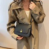 Western Style Shoulder Bag Locking Buckle Messenger Bag