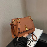 Western Style Shoulder Bag Locking Buckle Messenger Bag