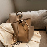 Women Bucket Bag PU Leather High Capacity Shoulder Bags Handbag