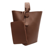 Women Bucket Bag PU Leather High Capacity Shoulder Bags Handbag