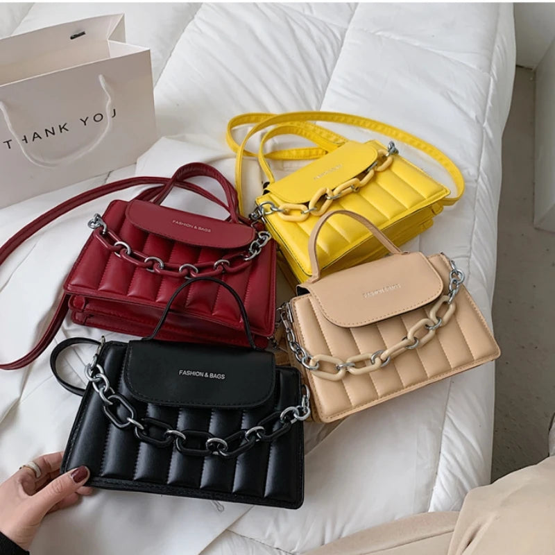 Vintage Shoulder Bags Female Chain Crossbody Small Square Bag