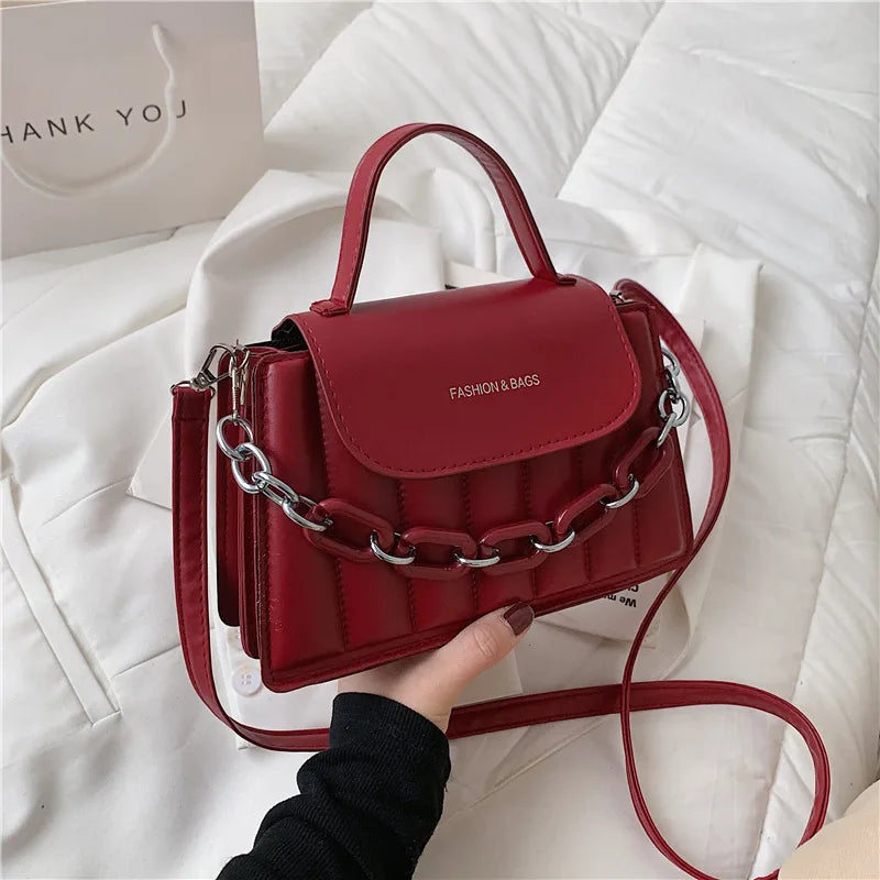 Vintage Shoulder Bags Female Chain Crossbody Small Square Bag